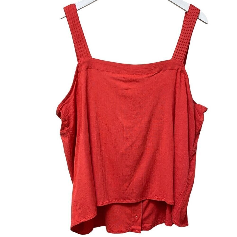 Market & Spuce Plus Size Top 1x Sleeveless Red Tank Crop Rayon Blend Nwt — image 3 of 8